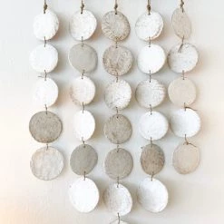 Super Simple ART WHITE CERAMIC DISC WALL SCULPTURE