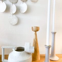 Super Simple SIMPLE WOOD CANDLESTICKS - GREY DECOR