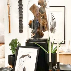 Super Simple DECOR PAIR OF CANDLESTICKS - WALNUT & BLACK