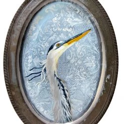 Super Simple BIRD PAINTING ON TRAY - BLUE HERON