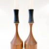 Super Simple DECOR PAIR OF CANDLESTICKS - WALNUT & BLACK