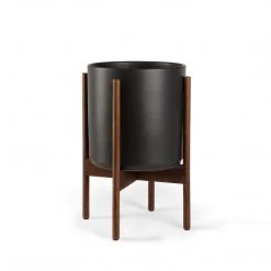 Super Simple BLACK PLANTERS WITH DARK TEAK BASE