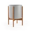 Super Simple DECOR GREY PLANTERS WITH TEAK BASE