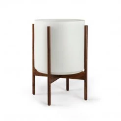 Super Simple WHITE PLANTERS WITH TEAK BASE DECOR