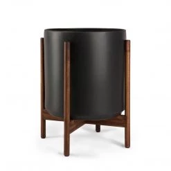 Super Simple BLACK PLANTERS WITH DARK TEAK BASE