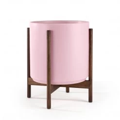 Super Simple DECOR BLUSH PLANTERS WITH DARK TEAK BASE