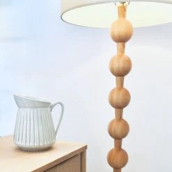 Super Simple HUGO BARBELL FLOOR LAMP - NATURAL