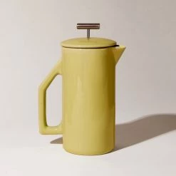 Super Simple TABLETOP CERAMIC AND COPPER FRENCH PRESS - Chartreuse