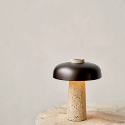 Super Simple LIGHTING TRAVERTINE TABLE LAMP