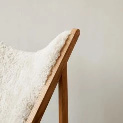 Super Simple Knitting Chair, Natural Oak Sheepskin Upholstery FURNITURE