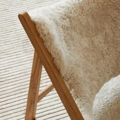 Super Simple Knitting Chair, Natural Oak Sheepskin Upholstery FURNITURE