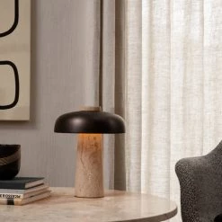 Super Simple LIGHTING TRAVERTINE TABLE LAMP
