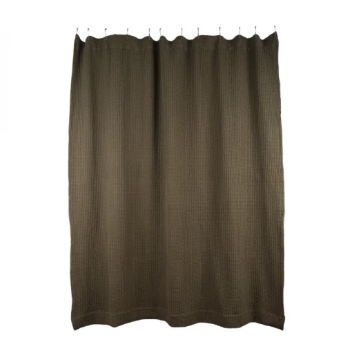 Super Simple SIMPLE WAFFLE SHOWER CURTAIN - OLIVE BATH