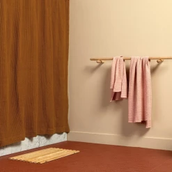 Super Simple SIMPLE WAFFLE SHOWER CURTAIN - TERRA COTTA BATH