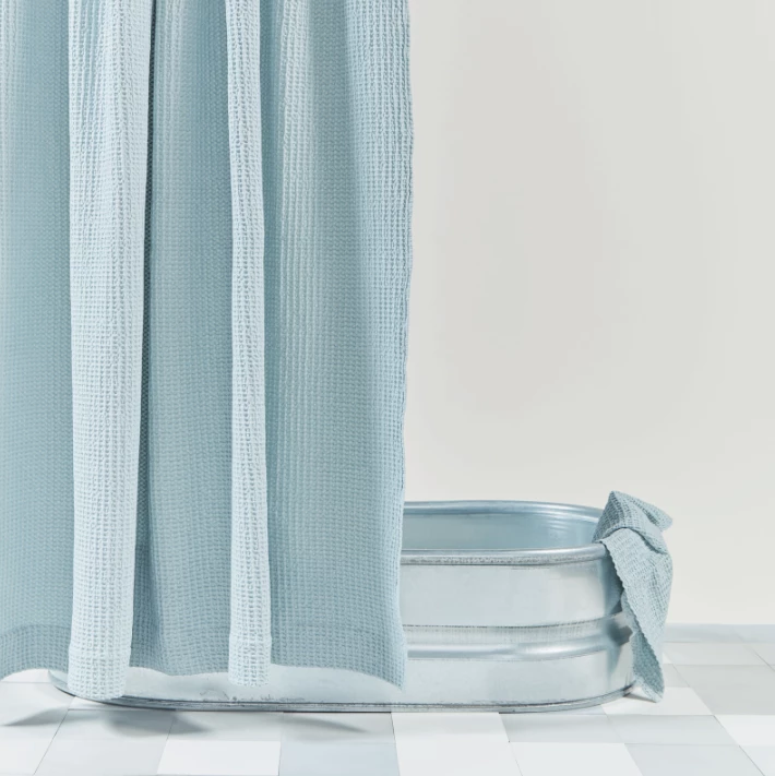 Super Simple SIMPLE WAFFLE SHOWER CURTAIN - SKY BATH 2 Super Simple SIMPLE WAFFLE SHOWER CURTAIN - SKY BATH