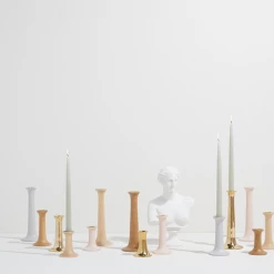 Super Simple SIMPLE WOOD CANDLESTICKS - GREY DECOR