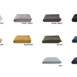 Super Simple SIMPLE LINEN THROW BLANKET - BLACK