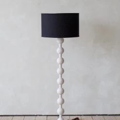 Super Simple LIGHTING HUGO BARBELL FLOOR LAMP - WHITE WASH
