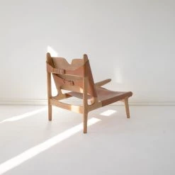 Super Simple OAK & LEATHER BUCKLE CHAIR - CARAMEL FURNITURE