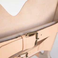 Super Simple OAK & LEATHER BUCKLE CHAIR - NUDE