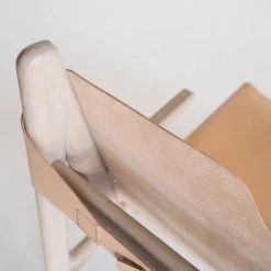 Super Simple OAK & LEATHER BUCKLE CHAIR - NUDE