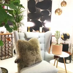 Super Simple SHEARLING PILLOW - VOLE LIGHT GREY PILLOWS