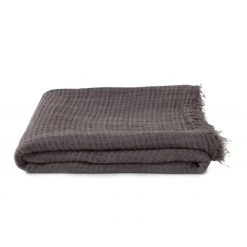 Super Simple SIMPLE LINEN THROW BLANKET - DARK GREY