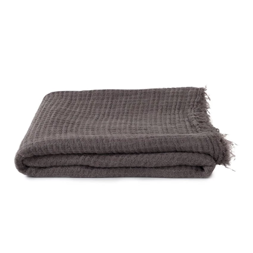 Super Simple SIMPLE LINEN THROW BLANKET - DARK GREY 1 Super Simple SIMPLE LINEN THROW BLANKET - DARK GREY