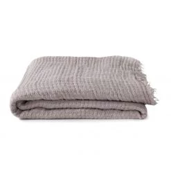 Super Simple SIMPLE LINEN THROW BLANKET - LIGHT GREY THROWS
