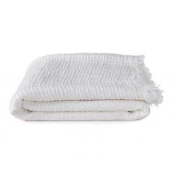 Super Simple SIMPLE LINEN THROW BLANKET - WHITE
