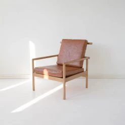 Super Simple OAK & LEATHER LOUNGE CHAIR - CARAMEL FURNITURE 10 Super Simple OAK & LEATHER LOUNGE CHAIR - CARAMEL FURNITURE