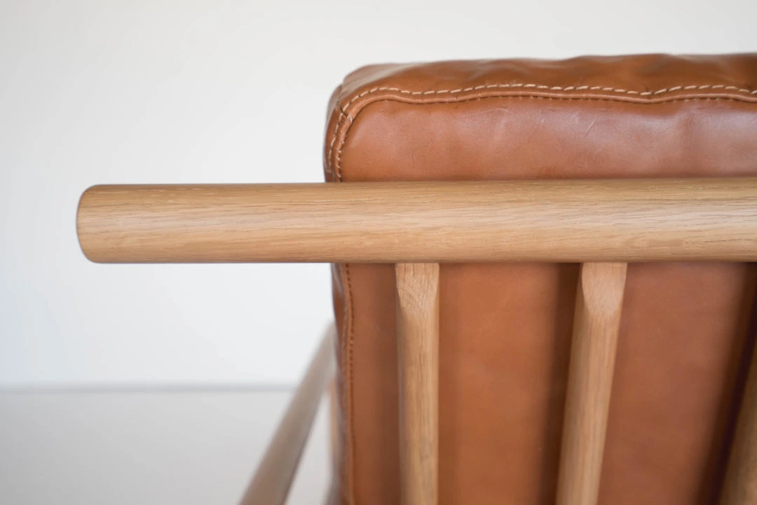 Super Simple OAK & LEATHER LOUNGE CHAIR - CARAMEL FURNITURE 8 Super Simple OAK & LEATHER LOUNGE CHAIR - CARAMEL FURNITURE