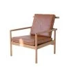 Super Simple OAK & LEATHER LOUNGE CHAIR - CARAMEL FURNITURE