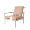 Super Simple FURNITURE OAK & LEATHER LOUNGE CHAIR - NUDE