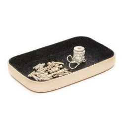 Super Simple DECOR SMALL LEATHER & WOOL TRAY - HEATHER BLACK