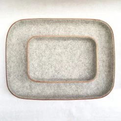 Super Simple LARGE LEATHER & WOOL TRAY - GRANITE DECOR