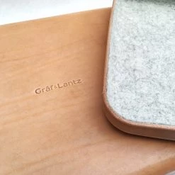 Super Simple LARGE LEATHER & WOOL TRAY - GRANITE DECOR