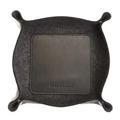 Super Simple DECOR LEATHER & WOOL VALET TRAY - CHARCOAL