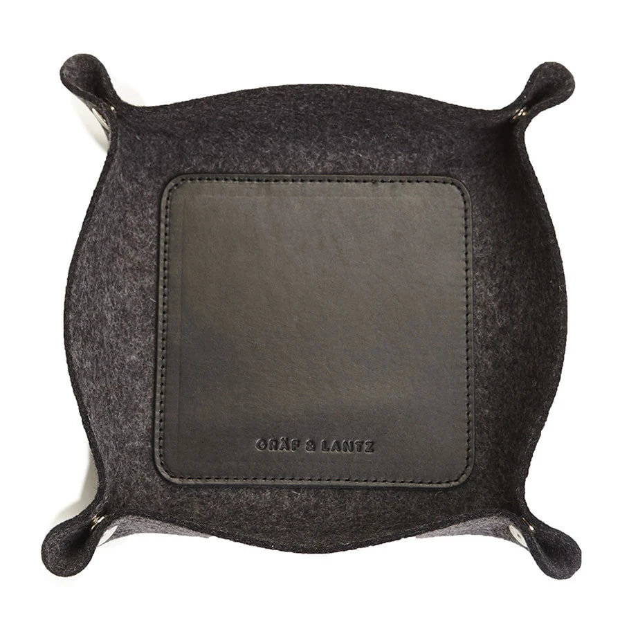 Super Simple DECOR LEATHER & WOOL VALET TRAY - CHARCOAL 2 Super Simple DECOR LEATHER & WOOL VALET TRAY - CHARCOAL