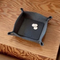 Super Simple DECOR LEATHER & WOOL VALET TRAY - CHARCOAL 8 Super Simple DECOR LEATHER & WOOL VALET TRAY - CHARCOAL