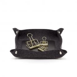 Super Simple DECOR LEATHER & WOOL VALET TRAY - CHARCOAL