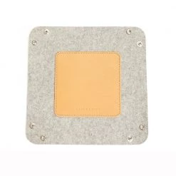 Super Simple DECOR LEATHER & WOOL VALET TRAY - GRANITE