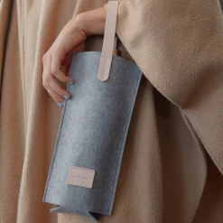 Super Simple LEATHER & FELT WINE CARRIER